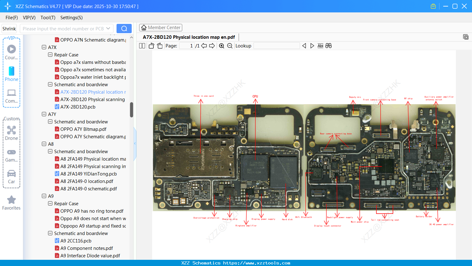OPPO A7X-2BD120 Physical Location Map En